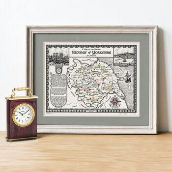 Yorkshire Ridings Map Hand Drawn Fine Art Print, 2 of 12
