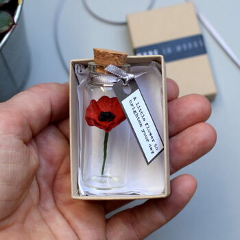 Tiny Paper Poppy In A Bottle Personalised Keepsake, 3 of 7