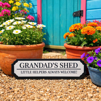 Personalised Small Grandad's Shed Road Sign Garden Wall Plaque Gift, 3 of 5