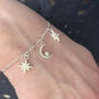 Sterling Silver Cubic Zirconia Sun, Moon And North Star Charm Bracelet: Jewellery Set Available, thumbnail 2 of 10