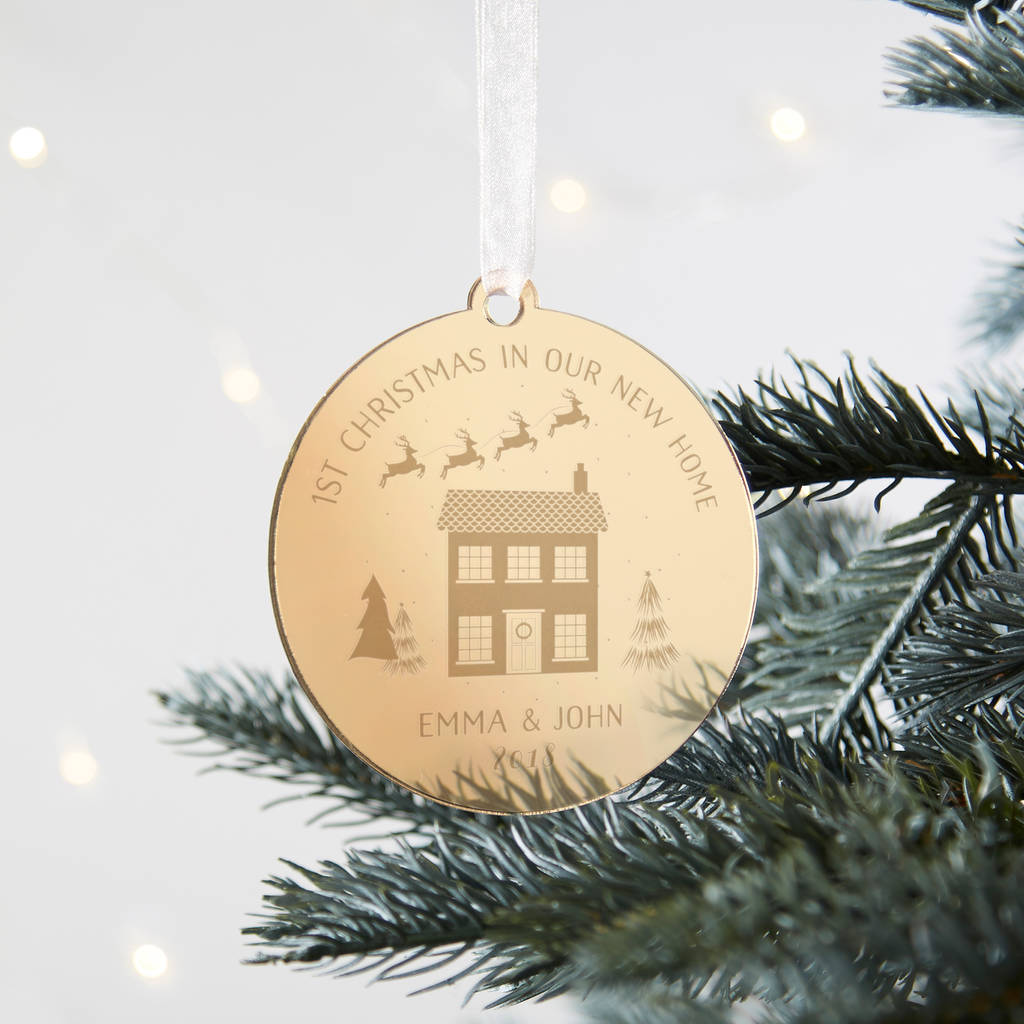 new home personalised christmas bauble by norma&dorothy