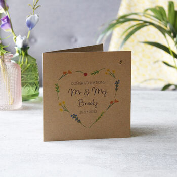 Personalised Wildflower Eco Wedding Card, 3 of 3