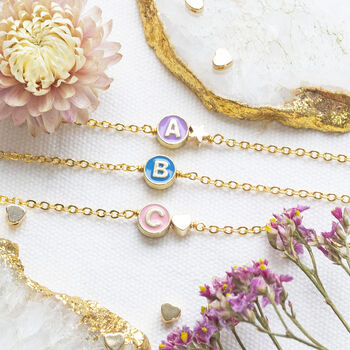 Personalised Enamel Disc Initial Bracelet, 2 of 9