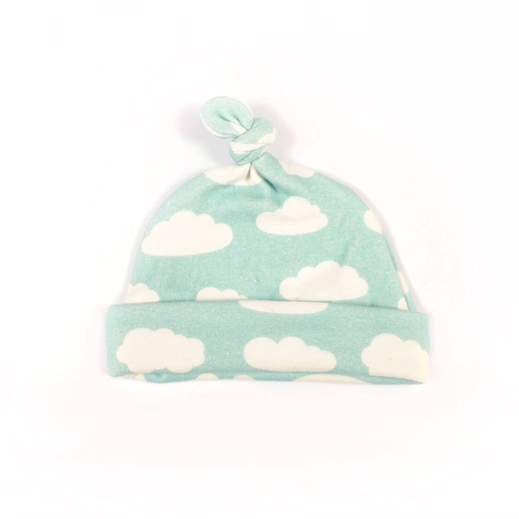 unisex green / white cloud hat by lovekeepcreate