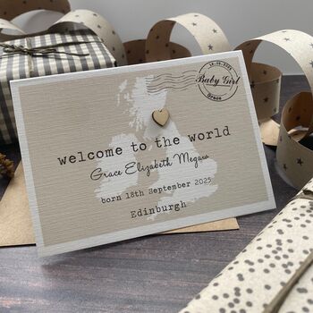 New Baby Unisex Personalised Card, 5 of 6