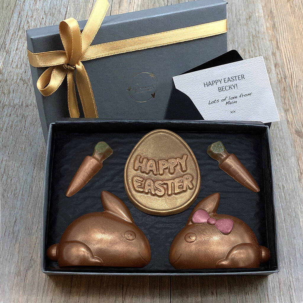 'Happy Easter' Bunnies Chocolate Gift Set By Precious Little Things