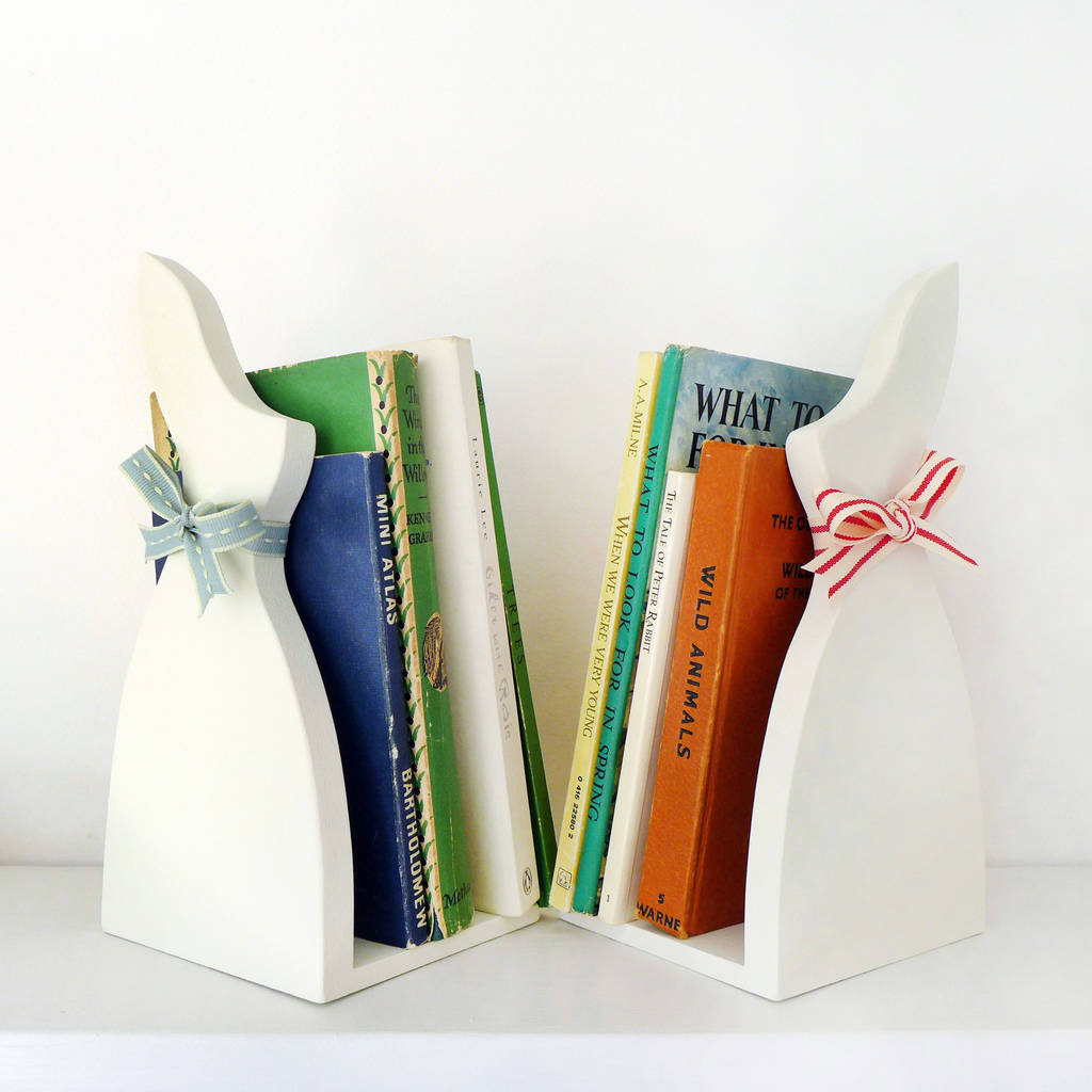 pair of bunny bookends by charlotte macey