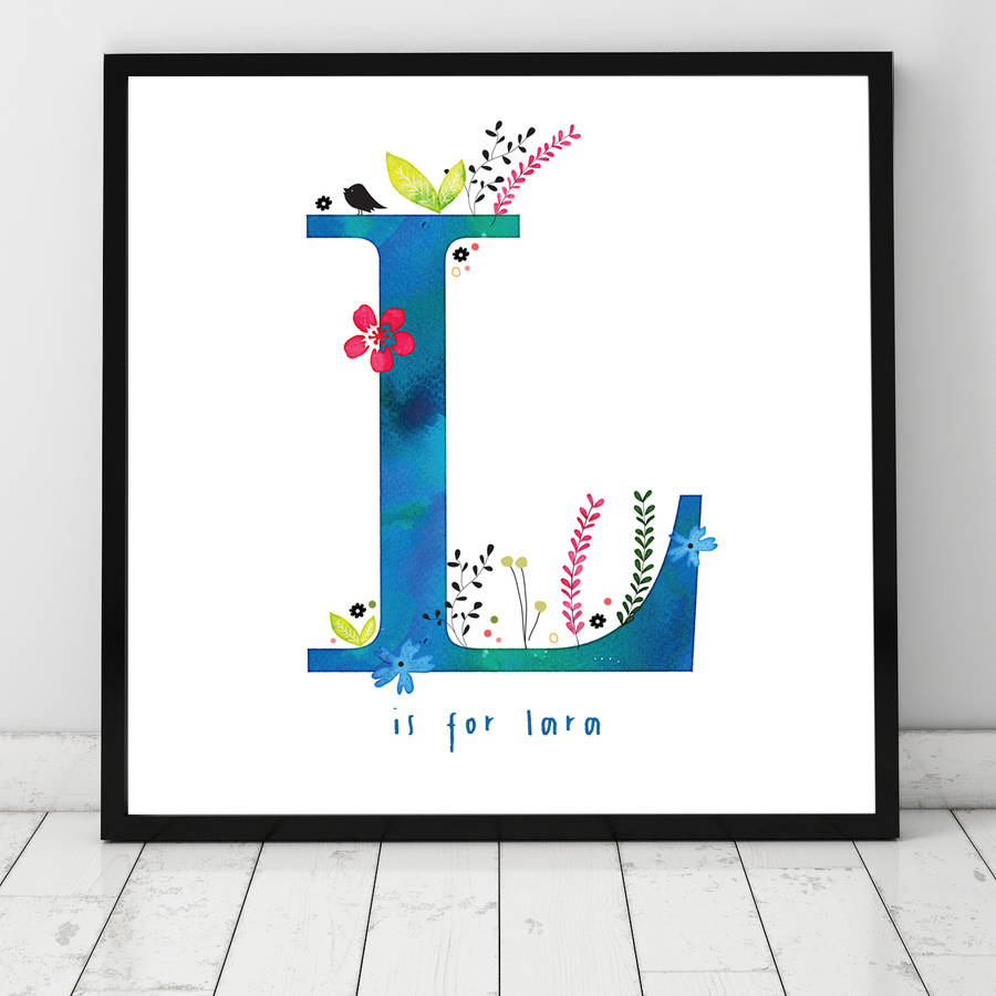 Personalised 'flower Initial' Print By A Piece Of | notonthehighstreet.com