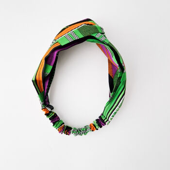 African Print Turban Headband | Green Kofi Print, 3 of 5