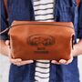 Personalised Ski Snowboarding Leather Wash Bag, thumbnail 2 of 3