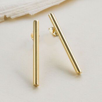 Sterling Silver Drop Bar Studs, 4 of 6