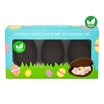 Vegan Easter Egg Hot Chocolate Bombes, Three Bombes, 2 of 3