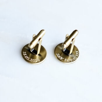 Secret Message Bronze And Copper Infinity Cufflinks, 5 of 8