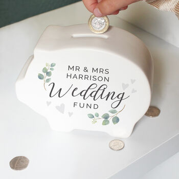 Personalised Wedding Fund Piggy Bank, 2 of 4