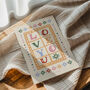 Love You Folk Art | Couples Print | Bedroom Wall Art, thumbnail 4 of 12