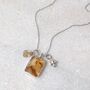 The Trio Citrine Necklace, Silver, thumbnail 1 of 7