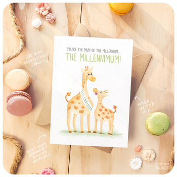Cute Giraffes Funny Happy Birthday Mum Card, 2 of 6