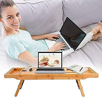 Two In One Bathtub Caddy And Laptop Bed Desk, 4 of 4