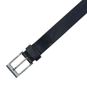 Thick Black Men's Leather Belt Distressed Finish Width '1.35 inches', 2 of 7