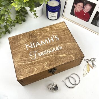 Personalised Wooden 18th Or 21st Wooden Jewellery Box, 3 of 10