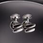 Silver Antique Cufflinks Vintage Crystal, thumbnail 2 of 5