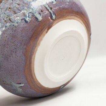 Handmade Lavender Dolor Porcelain Bowl With Glaze Drips, 4 of 5