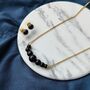 Black Round Large Pearl Pendant Necklace Set, thumbnail 5 of 6