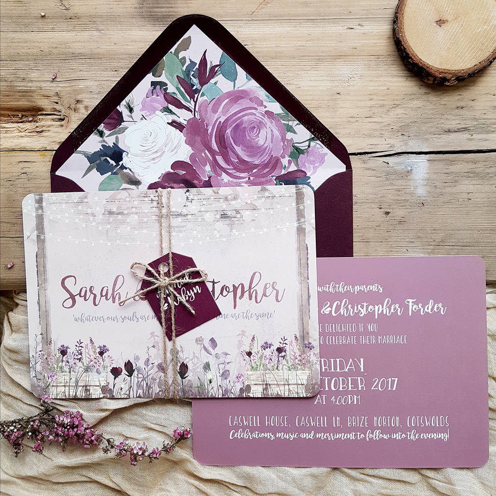 'Rustic Country' Wedding Invitations By Julia Eastwood