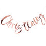 Rose Gold Foiled Christening Bunting Decoration, thumbnail 2 of 3