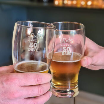Personalised 50th Birthday Gift Pint Glass, 2 of 11