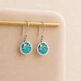 Sterling Silver Turquoise Flower Drop Earrings – 9mm, thumbnail 3 of 8