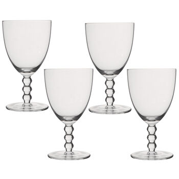Four Luxury Beaded Stem Wine Glasses, 2 of 9