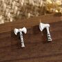 Sterling Silver Mismatched Viking Axe Stud Earrings, thumbnail 1 of 12