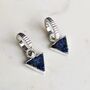 The Triangle Lapis Lazuli Earrings, Silver, thumbnail 1 of 5