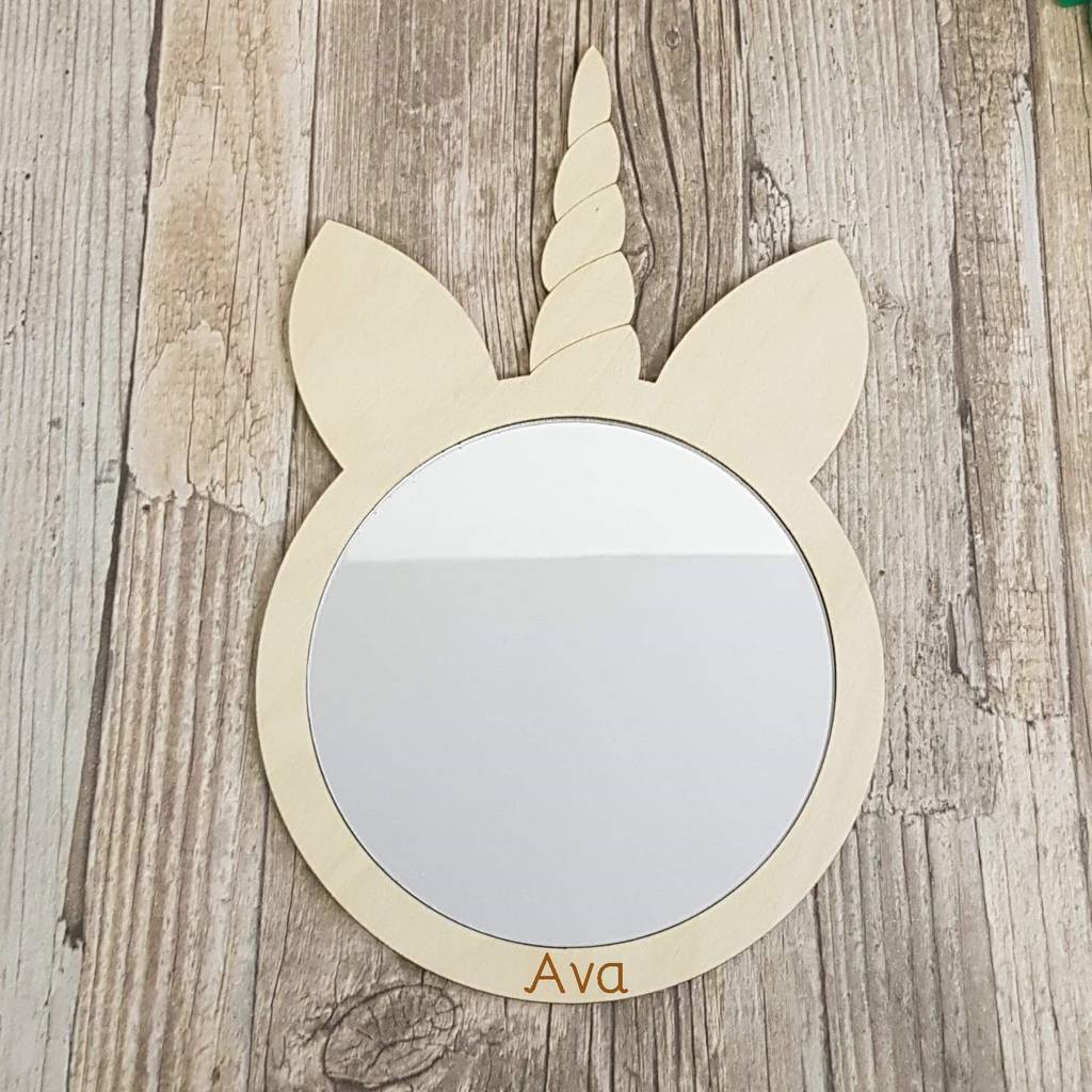 personalised childrens unicorn mirror by british and bespoke
