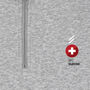 Ski Suisse Grey Half Zip Ski Snowboard Sweatshirt, thumbnail 2 of 5