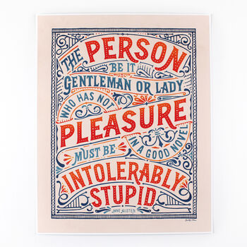 'Intolerably Stupid' Jane Austen Quote Print, 7 of 7