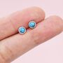 Sterling Silver Genuine Turquoise Stud Earrings, thumbnail 7 of 12