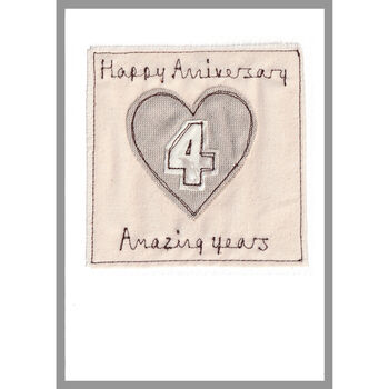 Personalised 4th Linen Wedding Anniversary Card, 11 of 12