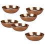Set Of Six Copper Tea Light Holder Dishes, thumbnail 2 of 11