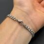 Personalised Name, Date, Symbols Cuban Link Chain Bracelet, Curb Chain, thumbnail 8 of 10