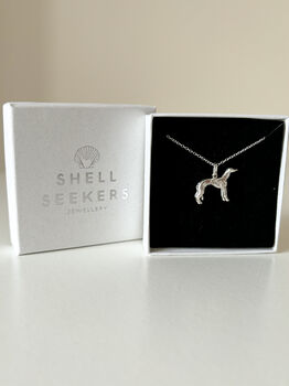 Sterling Silver Greyhound Pendant Necklace, 2 of 5