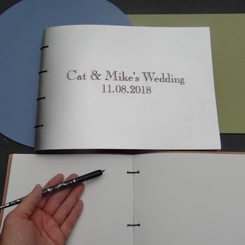Personalised Leather Wedding Guest Book, 9 of 12