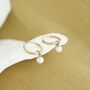 Dainty Pearl Gold Hoop Earrings, thumbnail 3 of 6