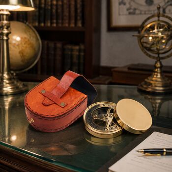 Personalised Signature Sundial Compass With Wooden Box, 5 of 12