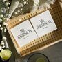 Personalised Mr And Mrs Ceramic Coaster Set For Couples, thumbnail 7 of 10