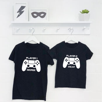 Player One Player Two Gamer T Shirt Set, 2 of 4