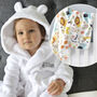 Personalised White Baby Gown And Jungle Blanket Set, thumbnail 1 of 12