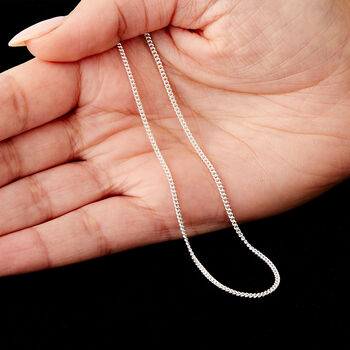 Sterling Silver Light Curb Chain Necklace, 2 of 6