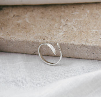 Recycled Sterling Silver Adjustable Hammered Ring, 2 of 2